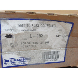Madison L-153 12"-38" EMT To Flex Coupling L153 (Pack of 27)