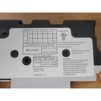 General Electric GPS1BSAM Non-Reversing Manual Starter - Used