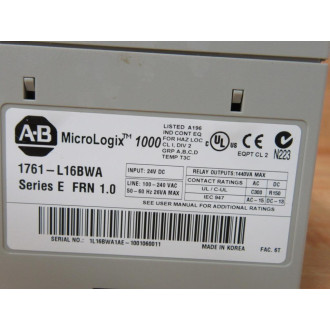 Allen Bradley 1761-L16BWA Micro Controller 1761L16BWA - Used