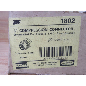 Raco Hubbell 1802 12" Compression Connector (Pack of 15)