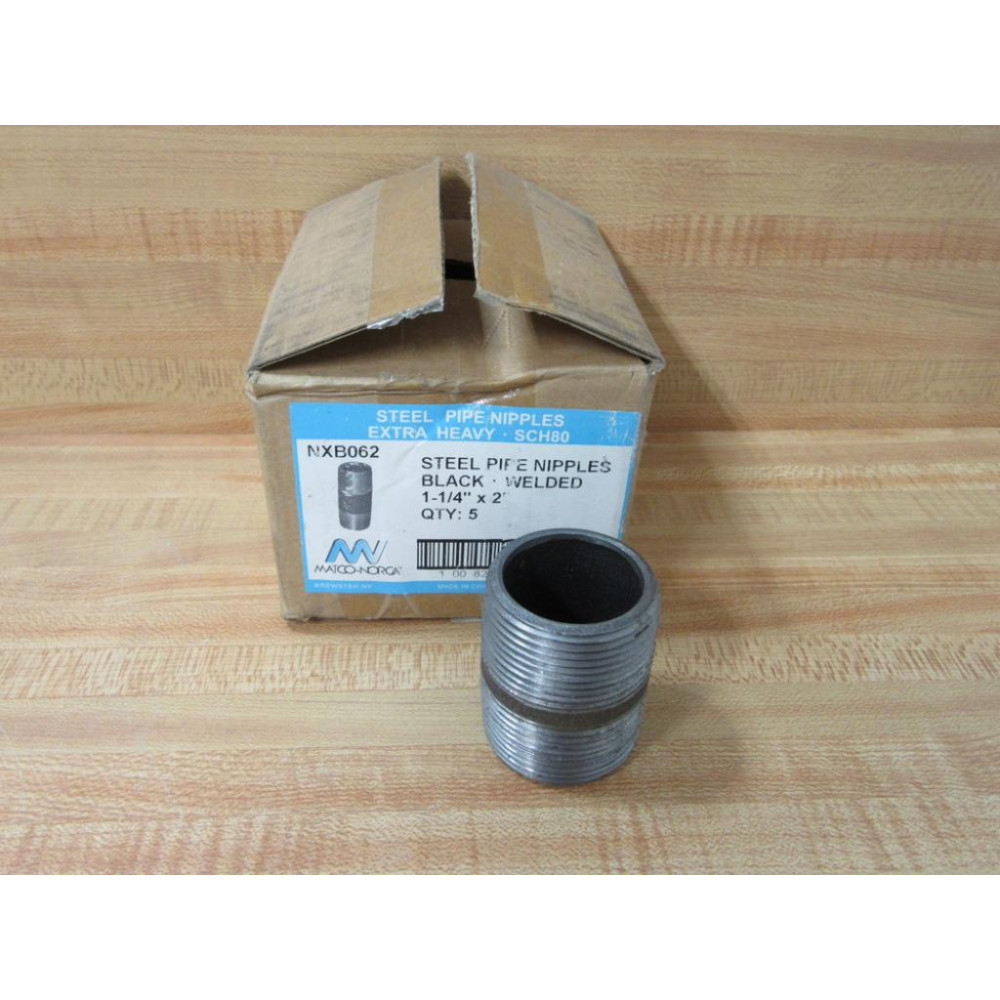 Matco NXB062 1-14" X 2" Steel Pipe Nipple (Pack of 5) Matco NXB062 1-14" X 2" Steel Pipe Nipple (Pack of 5)
