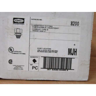 Hubbell H200 Liquid Tight Fitting Conduit Type B Size 2" Hubbell H200 Liquid Tight Fitting Conduit Type B Size 2"