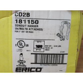 Erico Caddy CD2B Conduit Hanger WBolt 181150 (Pack of 107) Erico Caddy CD2B Conduit Hanger WBolt 181150 (Pack of 107)