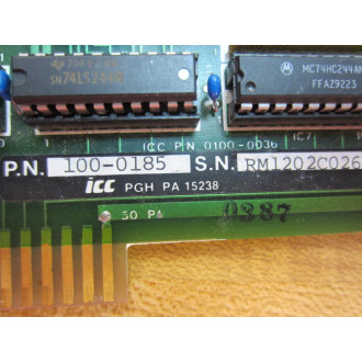 ICC 100-0185 Memory Board 1000185 - Used