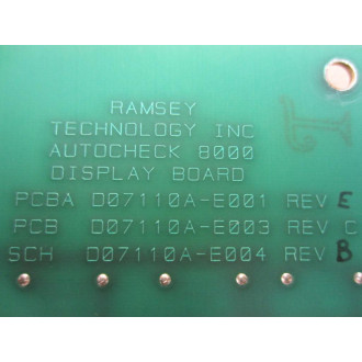 Ramsey D07110A-E001 Autocheck 8000 Display Bd.D07110AE001 - Parts Only
