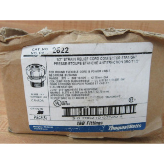 Thomas And Betts 2522 Strain Relief Cord Connector 12" (Pack of 18) Thomas And Betts 2522 Strain Relief Cord Connector 12" (Pack of 18)