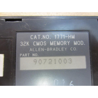 Allen Bradley 1771-HMA CMOS Memory Module 1771HMA 32K - Used