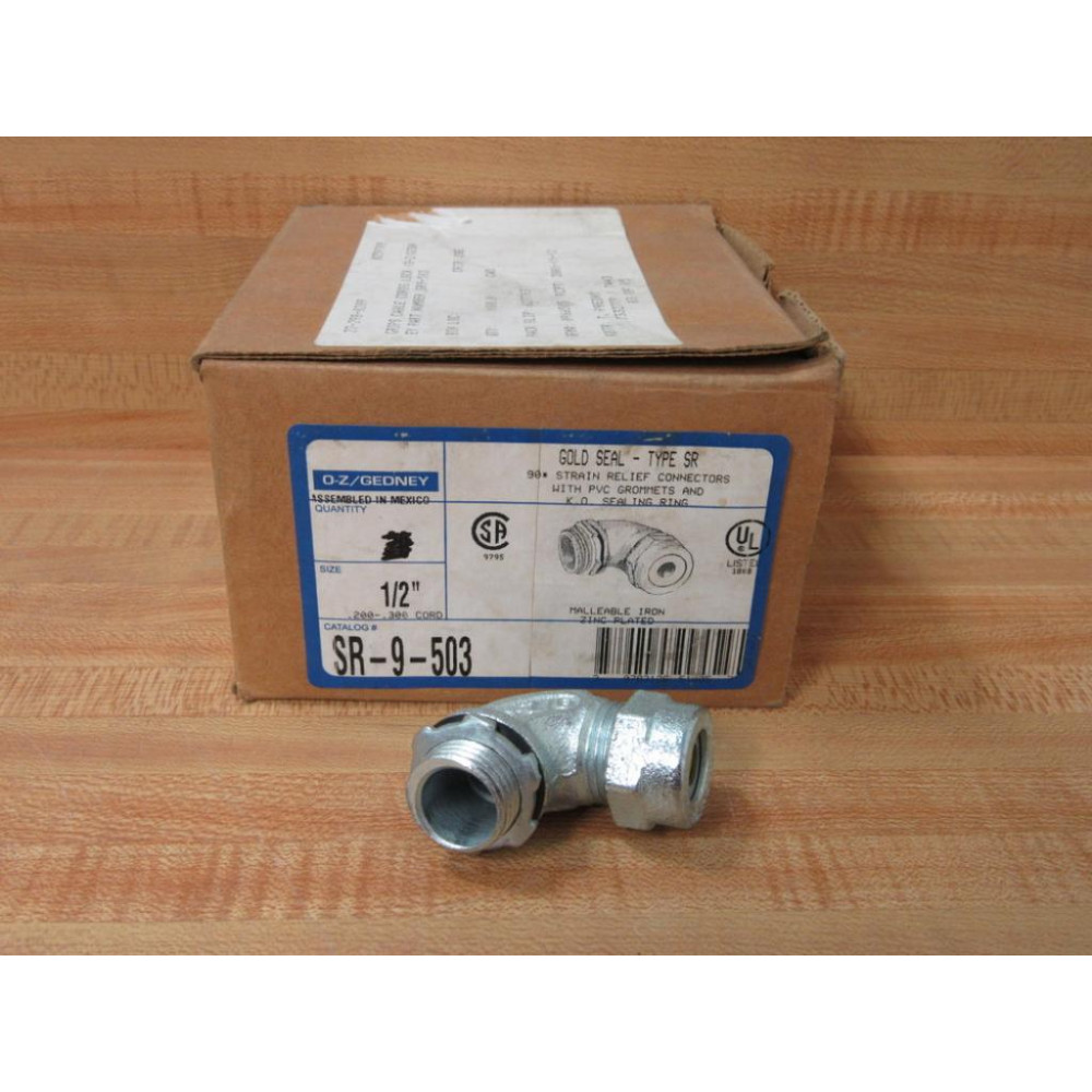 O-ZGedney SR-9-503 12" 90° Strain Relief Connector SR9503 (Pack of 6) O-ZGedney SR-9-503 12" 90° Strain Relief Connector SR9503 (Pack of 6)