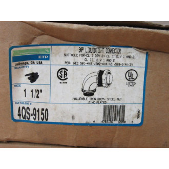 O-ZGedney 4QS-9150 1-12" 90° Liquidtight Connector 4QS9150 (Pack of 4)