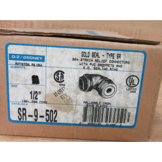 OZ Gedney SR-9-502 SR9502 90 Degree Strain Relief Connectors (Pack of 14)