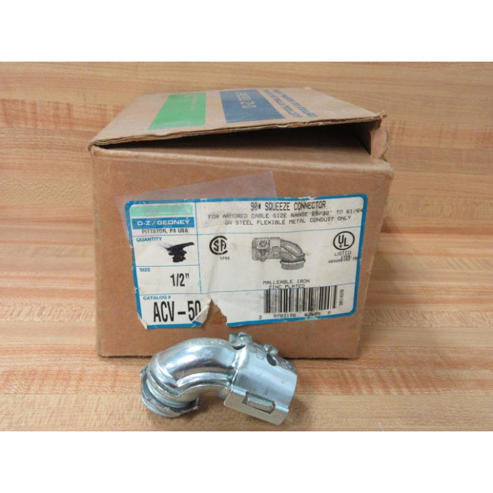 O-ZGedney ACV-50 12" 90° Squeeze Connector ACV50 (Pack of 24) O-ZGedney ACV-50 12" 90° Squeeze Connector ACV50 (Pack of 24)