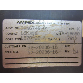 Ampex 3256749-01 Memory Board 325674901 - Used Ampex 3256749-01 Memory Board 325674901 - Used