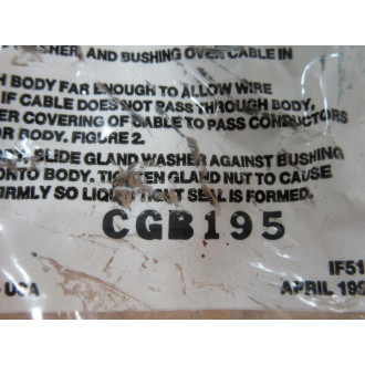 Cooper Crouse-Hinds CGB195 Cable Fitting (Pack of 16) Cooper Crouse-Hinds CGB195 Cable Fitting (Pack of 16)