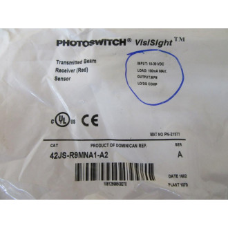 Allen Bradley 42JS-R9MNA1-A2 Photoswitch 42JSR9MNA1A2