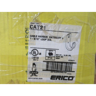 Erico Caddy CAT21 1-516" Cable Hanger (Pack of 27) Erico Caddy CAT21 1-516" Cable Hanger (Pack of 27)