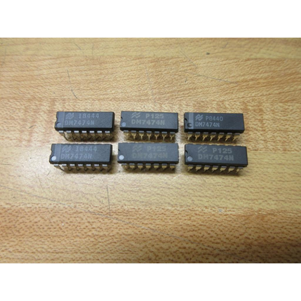 National Semiconductor DM7474N Integrated Circuit (Pack of 6) - New No Box