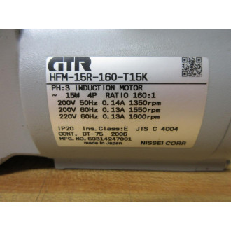 GTR HFM-15R-160-T15K Nissei Corp. Induction Motor