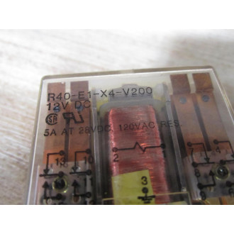 Potter & Brumfield R40-E1-X4-V200 Relay R40-E1-X4-V200-12V DC 12VDC - New No Box