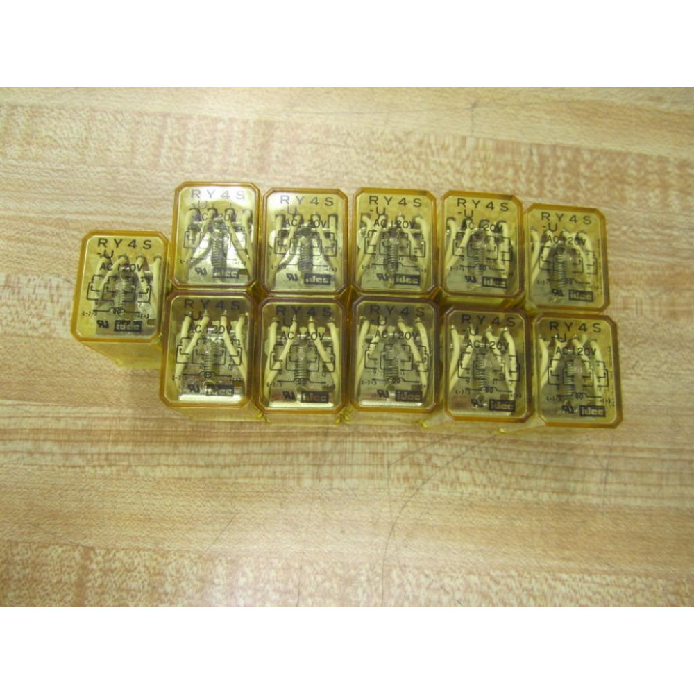 IDEC RY4S-U-AC120V Relay RY4S-U-120V AC 120VAC (Pack of 11) - Used