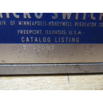 Micro Switch BAF1-2RN2 LH Limit Switch BAF12RN2LH - New No Box Micro Switch BAF1-2RN2 LH Limit Switch BAF12RN2LH - New No Box