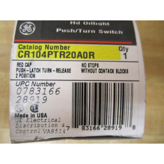 General Electric CR104PTR20A0R Pushbutton Switch