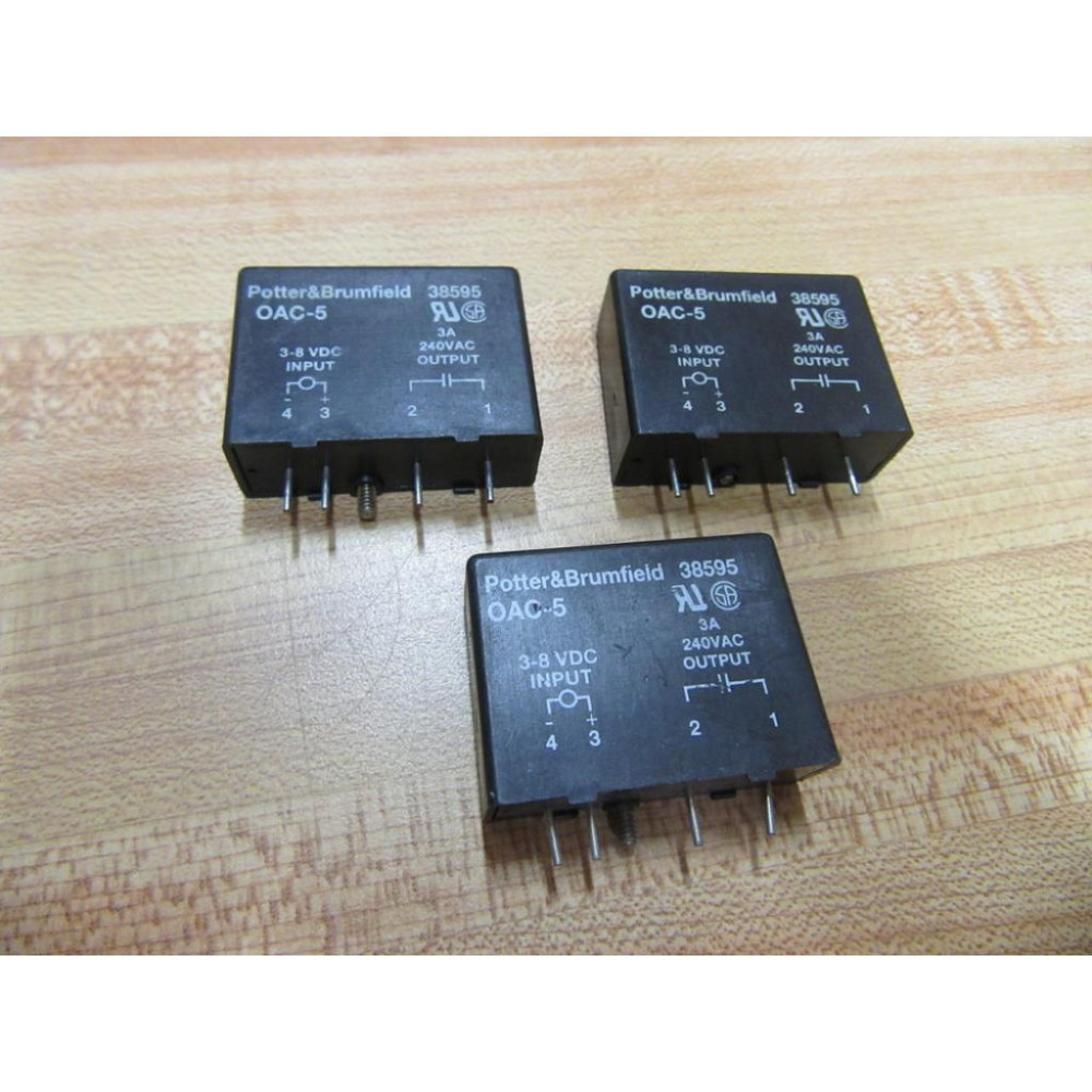 Potter & Brumfield OAC-5 Module 0AC-5 Input 3-8 VDC (Pack of 3) - New No Box
