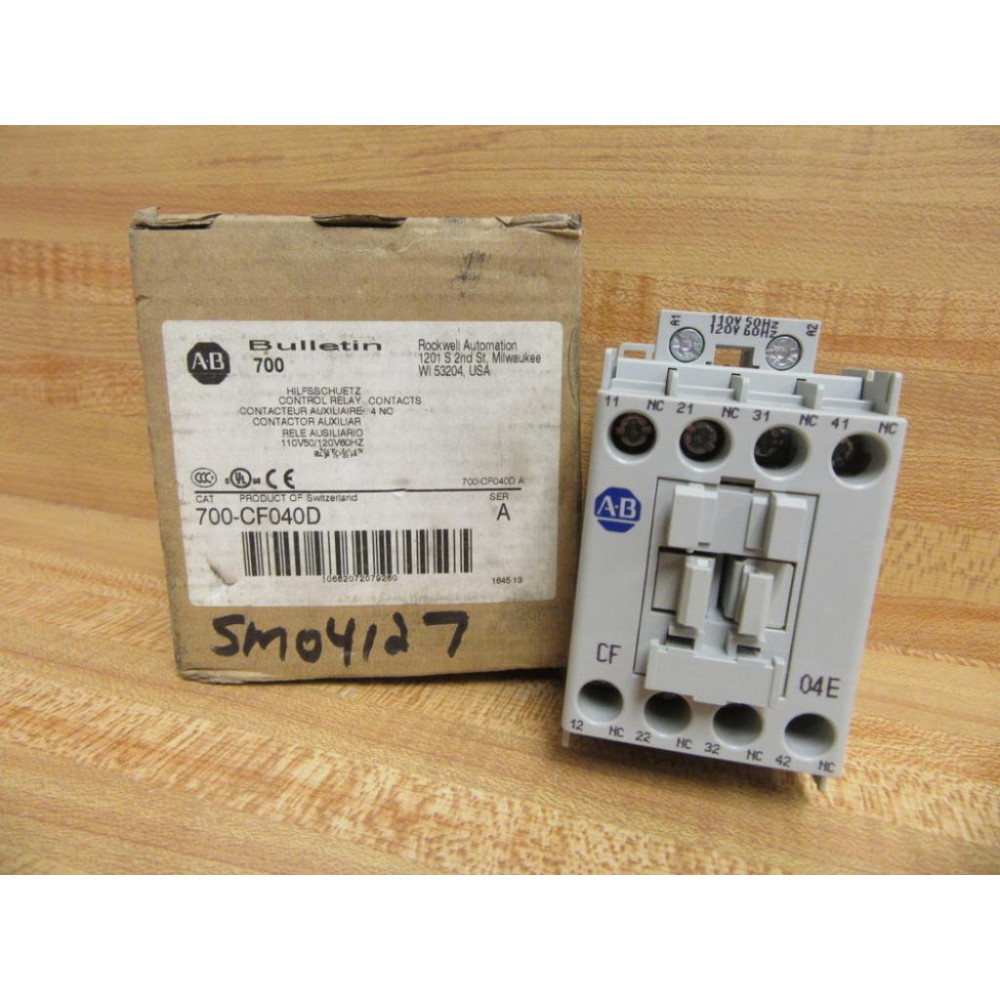 Allen Bradley 700-CF040D Control Relay 700CF040D Allen Bradley 700-CF040D Control Relay 700CF040D