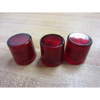 General Electric CR104PXL05R Pack Of 3 Red Push Button Lenses - New No Box General Electric CR104PXL05R Pack Of 3 Red Push Button Lenses - New No Box