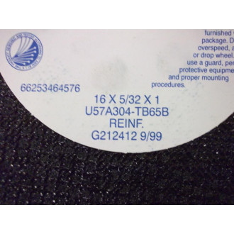 Norton U57A304-TB65B 16X532x1 Grinding Wheel - New No Box