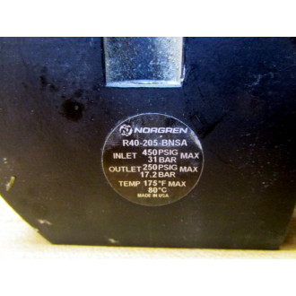 Norgren R40-205-BNSA Regulator R40205BNSA - Used Norgren R40-205-BNSA Regulator R40205BNSA - Used