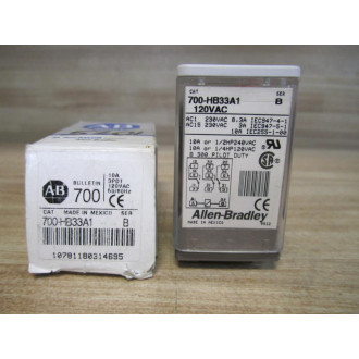Allen Bradley 700-HB33A1-120VAC Relay 700-HB33A1-120V AC Series B Allen Bradley 700-HB33A1-120VAC Relay 700-HB33A1-120V AC Series B