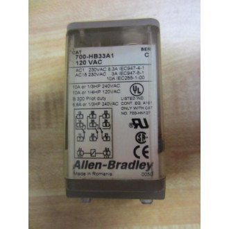 Allen Bradley 700-HB33A1-120VAC Relay 700-HB33A1-120V AC Series C - New No Box