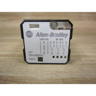 Allen Bradley 700-HB33A1-120VAC Relay 700-HB33A1-120V AC Series D - New No Box Allen Bradley 700-HB33A1-120VAC Relay 700-HB33A1-120V AC Series D - New No Box