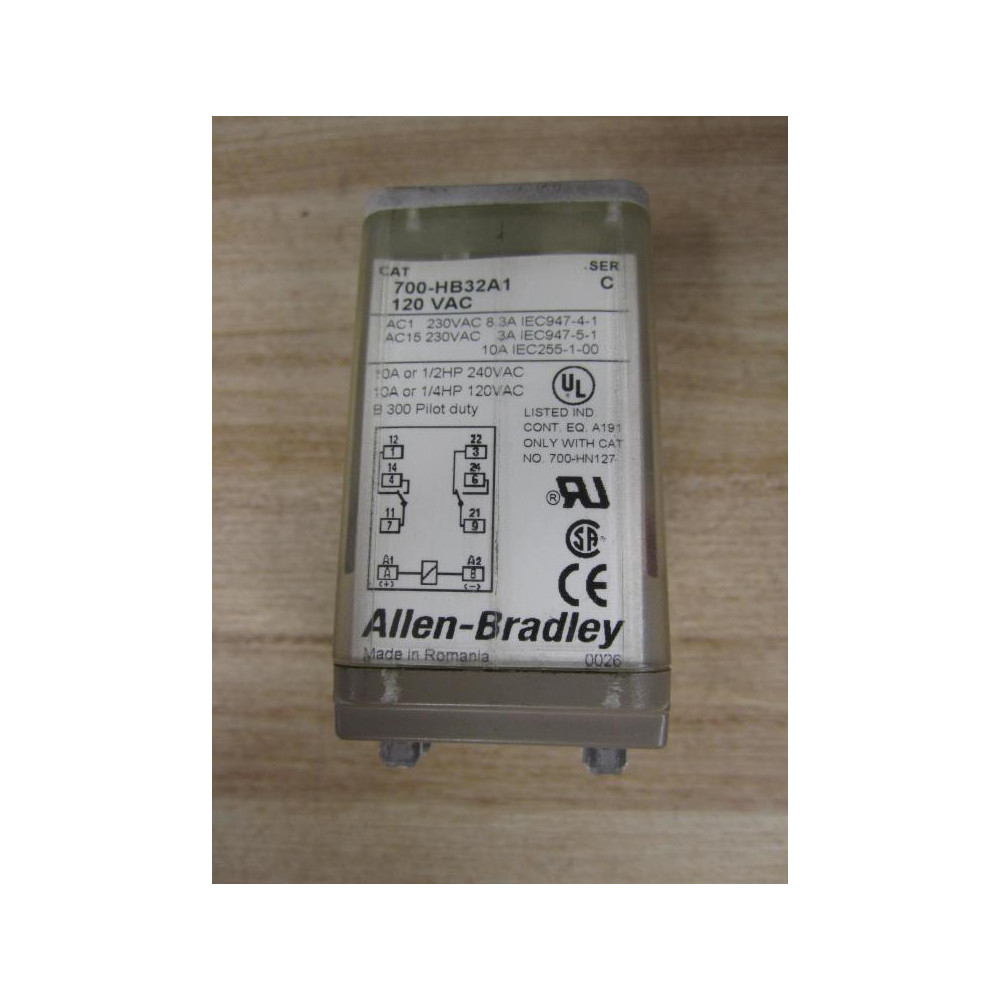 Allen Bradley 700-HB32A1-120VAC Relay 700-HB32A1-120V AC Series C - Used Allen Bradley 700-HB32A1-120VAC Relay 700-HB32A1-120V AC Series C - Used