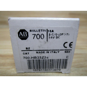 Allen Bradley 700-HB33Z24-24VDC Relay 700-HB33Z24-24V DC Series E Allen Bradley 700-HB33Z24-24VDC Relay 700-HB33Z24-24V DC Series E