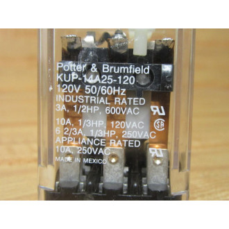 Potter & Brumfield KUP-14A25-120V AC Relay KUP-14A25-120VAC - Used