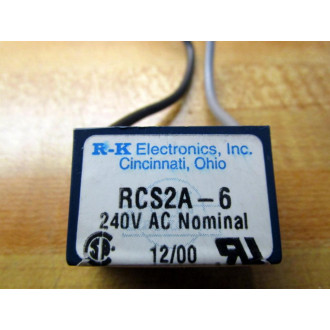 RK ELECTRIC RCS-2A-6V Trans Voltage Filter RCS2A6V 240 VAC - Used RK ELECTRIC RCS-2A-6V Trans Voltage Filter RCS2A6V 240 VAC - Used
