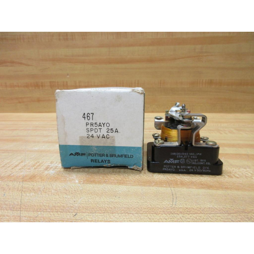 Potter & Brumfield PR5AYO-24V AC AMF Relay PR5AY0-24V AC Potter & Brumfield PR5AYO-24V AC AMF Relay PR5AY0-24V AC