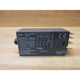 IDEC GT5Y-4SN-24V DC Miniature Timer GT5Y-4SN - New No Box IDEC GT5Y-4SN-24V DC Miniature Timer GT5Y-4SN - New No Box