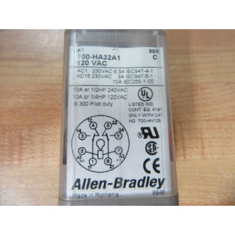 Allen Bradley 700-HA32A1-120VAC Relay 700-HA32A1-129V AC Series C - New No Box Allen Bradley 700-HA32A1-120VAC Relay 700-HA32A1-129V AC Series C - New No Box