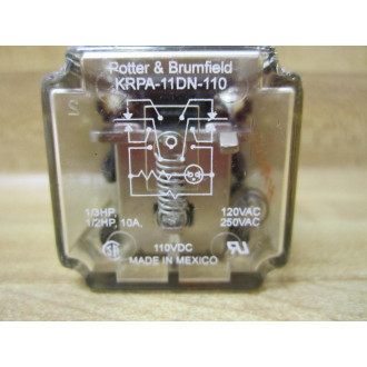 Potter & Brumfield KRPA-11DN-110VDC Relay KRPA-11DN-110V DC - Used