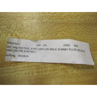 Cam-Lok A100793-1 A1007931 Cap Protective For (Pack of 2) - New No Box Cam-Lok A100793-1 A1007931 Cap Protective For (Pack of 2) - New No Box