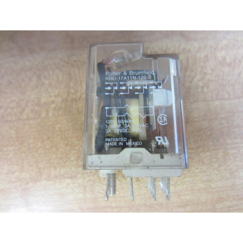 Potter & Brumfield KHU-17A11N-120V Relay KHU-17A11N-120V AC - Used