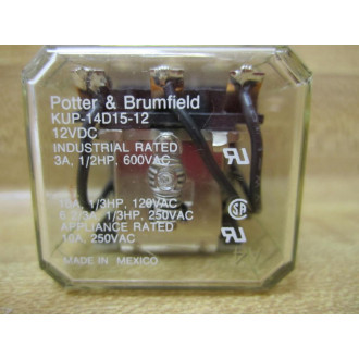 Potter & Brumfield KUP14D15-12VDC Relay KUP14D15-12V DC . - New No Box