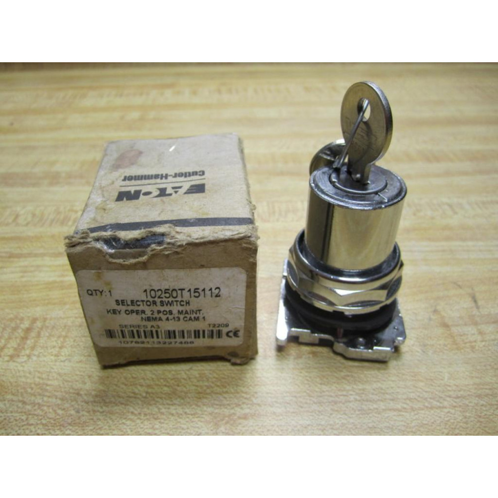Cutler Hammer 10250T15112 Eaton Selector Switch Key Operated 10250T-15112 Cutler Hammer 10250T15112 Eaton Selector Switch Key Operated 10250T-15112