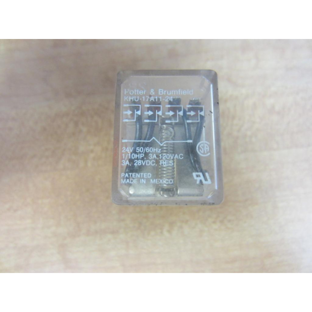 Potter & Brumfield KHU-17A11-24V Relay KHU17A1124V - Used Potter & Brumfield KHU-17A11-24V Relay KHU17A1124V - Used