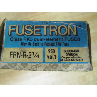 Bussmann FRN-R-2 14 Cooper Fusetron FRNR214 Fuses (Pack of 10) Bussmann FRN-R-2 14 Cooper Fusetron FRNR214 Fuses (Pack of 10)
