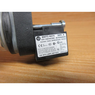 Allen Bradley 800T-QH2R Pilot Light 800TQH2R W800TC-N374 - New No Box Allen Bradley 800T-QH2R Pilot Light 800TQH2R W800TC-N374 - New No Box