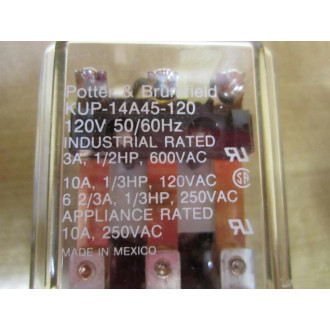 Potter & Brumfield KUP-14A45-120V Relay KUP-14A45-120VAC needs new picture wbox
