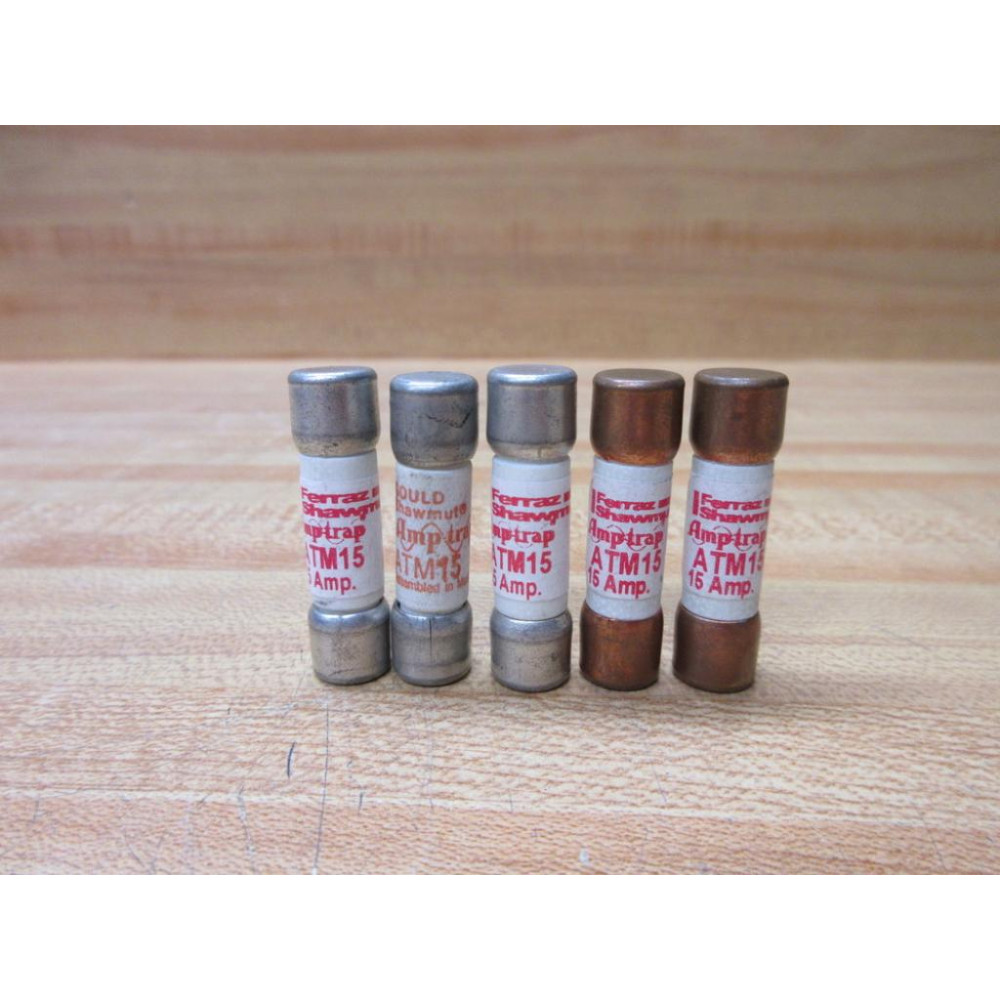 Gould Shawmut Ferraz Mersen ATM15 Fuse Cross Ref 4ZCJ4 (Pack of 5) - New No Box